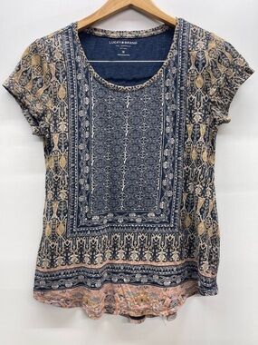 T-shirt Lucky Brand David Bowie Homme - Taille M - Manches Courtes - Beige - Édition Limitée ?